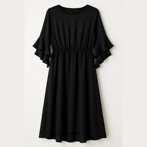 Who what wear Black babydoll Black Ruffle Dress. Size M